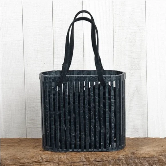 LOVESTITCH Resin Tote Bag, Shoulder Bag, Handbag, Pearl-Black - Picture 1 of 10